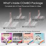 (4 Sizes All Ages) Left Chest Logo Placement Tool - Tshirt Ruler Guide Vinyl Alignment Pocket, T-Shirt Measurement Tool, Embroidery Placement Guide, Shirt Ruler, Shirt Alignment for Heat Press