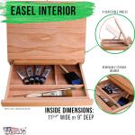 U.S. Art Supply Solid Solana justable Wood Art Easel: Portable Beechwood Tabletop Easel with Storage Drawer & Palette for Painting & Drawing, Artist Desktop