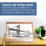 U.S. Art Supply Large 20-1/2" x 17" Wooden Drawing Board, justable Table Top Easel for Painting and Drawing - Drafting Board with T-Square, Pencil Ledge