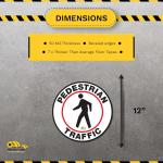 Mighty Line Pedestrian Traffic Crossing Walkway Floor Sign for Safety, Caution, Warning, Heavy-Duty, Peel and Stick, hesive, Industrial Quality, 24"