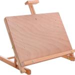 U.S. Art Supply Solid Solana justable Wood Art Easel: Portable Beechwood Tabletop Easel with Storage Drawer & Palette for Painting & Drawing, Artist Desktop