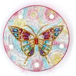 DIY Diamond Painting Lamp with LED Lights Full Drill Crystal Drawing Kit Bedside Night Light Arts Crafts for Home Decoration or Christmas Gifts 6.0x6.0inch (Butterfly-B)