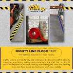 Mighty Line Pedestrian Traffic Crossing Walkway Floor Sign for Safety, Caution, Warning, Heavy-Duty, Peel and Stick, hesive, Industrial Quality, 24"