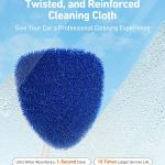 AstroAI Windshield Cleaner Tool, Car Interior Detailing Cleaning Kit with Extendable Handle and 4 Upgred High-Density Reusable Microfiber Ps, Auto Glass Wiper Brush Kit for Cars, Blue, 15.9in-21in