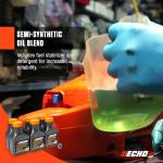 Echo 6450001G Power Blend Gold Oil Mix 50:1 for 2 stroke2cycle Outdoor Power Equipment, High Performance Semi Synthetic, Low Smoke Emission 2.6 fl oz (6 Pack), 6450001G 2.6 fl oz