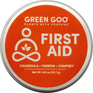 Green Goo Natural Skin Care for Cracked Hands and Feet, White, First Aid, Large Tin, 1.82 Ounce