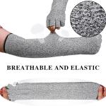 Sintege 2 Pairs Anti Cut Protective Sleeves Arm Sleeves Safety Cut Resistant Gloves(Black, Gray)