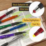Mr. Pen- 3 in 1 Bible Highlighter Kit, 6 pcs, Colorful Barrels, Yellow Highlighters, Black Pens, Touchscreen Stylus