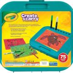 Crayola Create 'N Carry Travel Art Set for Kids (75pcs), 2-in-1 Lap Desk & Carrying Case, Holiday for Kids, Art Supplies Kit for Crafting, Drawing & Coloring