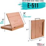 U.S. Art Supply Solid Solana justable Wood Art Easel: Portable Beechwood Tabletop Easel with Storage Drawer & Palette for Painting & Drawing, Artist Desktop