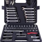 121 Piece Mechanic Tool Set, 1/4 & 3/8 Inch Drive Metric & Standard Socket Wrench Kit, for General, Home, Car, Mechanics, Automotive Repair Tool Kit and as A Gift