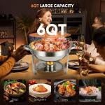 Chafing Dishes for Buffet, 2 Pack 6QT Stainless Steel Chafing Dish Buffet Set with Lids, Food Warmers for Parties Buffet, Buffet Servers and Warmers for Home, Christmas Gatherings, Catering Events