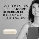 AZO® Boric Acid Vaginal Suppositories, Helps Support Odor Control and Intimate Health with Clinically Studied Boric Acid, Non-GMO, 30 Count