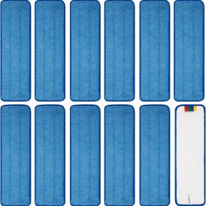 12 Pack Replacement Microfiber P - Thick - Universal Commercial 17-18 Inch Mop He- Heavy Duty - Wet & Dry Commercial Cleaning Refills Reusable Mop Refills Fit for Most Microfiber Flat Mop System