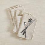 Laura Ashley Arabesque Luxurious Shimmery Fabric Tablecloth Napkins for Formal Dining, Holiday, Wedding or Party, Set of 6 Napkins, Gold