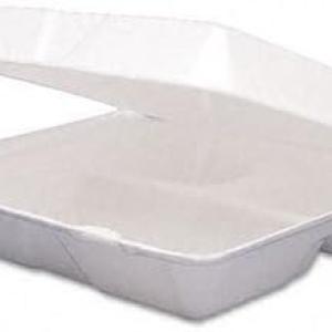 Carryout Food Containers,Foam Hinged 3-Compartment,8-3/8 x 7-7/8 x 3-1/4,200/CT