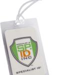 10 Pack - Super Heavy Duty 10 MIL Laminating Luggage Tag Pouches - Clear 2 ½ X 4 ¼ Inch Sheets - Hot Thermal Laminate Pouch Bag Tags Kit w/Slot Hole & 6" Loops - Business Card, Bge by Specialist ID