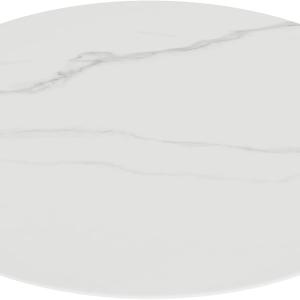 36" Round Tempered Glass Table Top, Marble Glass Surface Protector Heat & Scratch Resistant Multipurpose for Dining, Coffee, Restaurant, Office and End Table (White Marble Pattern, 36 Inch)