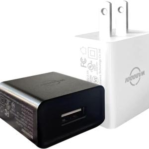 USB A Charger 1A/5V Single Port USB Wall Plug 5W Wall Plug Brick Portable Travel Power apter UL Listed 2 Pack (Black+White)