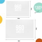 Crown Display White Tissue Paper for Gift Bags White Tissue Paper Bulk - 960 Sheets 20" X 30" 10lb Newsprint for Packing, Birthday Gift Box Filler, Packing Supplies for Moving Supplies