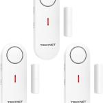 TECKNET Door Alarms for Kids Safety, Window Alarm Pool Alarms Door Alarm for Home Security, 2-in-1 Alarm & Chime, 3-Level Volume Control, Wireless Alarm for House Hotel Cars Sheds Caravans (3 Pack)