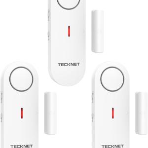 TECKNET Door Alarms for Kids Safety, Window Alarm Pool Alarms Door Alarm for Home Security, 2-in-1 Alarm & Chime, 3-Level Volume Control, Wireless Alarm for House Hotel Cars Sheds Caravans (3 Pack)