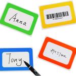 FungLam 4 Colors Plain Name Tag Stickers 200 Labels for Office, School, Teachers, Meeting and Mailing