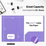 Plastic Folders with Pockets, 6 Pack Document Folders with Business Card Slot, 2 Pocket Folders Back to School Supplies for Kids, Office