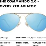Prive Revaux The Commando 2.0 Oversized Aviator Sunglasses – Handcrafted, Polarized,100% UV Protection – For Men & Women
