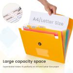 5 Pack 7-Pockets Expanding File Folder Accordion File Organizer, A4 Letter Size Paper Document Receipt Holder for School Office Supplies