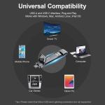 SSK 1TB USB Drive,External SSD Fast 550MB/s 2-in-1 Dual-Drive Type C+ A USB3.2 Gen2 Solid State ThumbDrive SSD-Stick for iPhone 15/16/PS4/Android Phone/Tablet/Windows/Mac