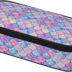 Mermaid Pencil Case for Girls and Kids Cute Pen Box Pouch Large pencil bag with Double Zipper, Portable Pencil Pouch for School Office Supplies