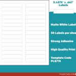 Premium Label Supply White File Folder Labels – 3.4375" x .667" – Laser/Inkjet Compatible – (30 per Sheet) 25 Sheets – 750 Total hesive Labels