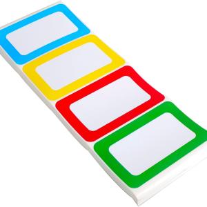 Colorful Plain Name Tag Labels 200 Stickers Name Tag Stickers 3 1/2 X 2 1/4 Name Labels for Office, Meeting, School and Home