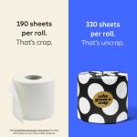 Who Gives A Crap 100% Bamboo Toilet Paper, 24 Rolls, 3 Ply, 330 Sheets, Long, Strong & Soft Toilet Tissue, Renewable, Tree Free Bathroom Tissue Me with Bamboo Fibers