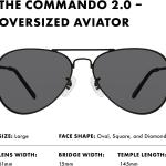 Prive Revaux The Commando 2.0 Oversized Aviator Sunglasses – Handcrafted, Polarized,100% UV Protection – For Men & Women