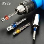 Impact Gre Socket apter/Extension Set Turns Power Drill Into High Speed Nut Driver,1/4-Inch Hex Shank to Drive for apters to Use with Drill Chucks, Sizes 1/4" 3/8" 1/2", Cr-V, 3-Piece