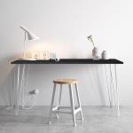 Kaboon 60x24 inches Tabletop, Solid One-Piece Desktop for Sit Stand Desk, Double Desks, L Desk DIY,Wood Countertop Home or Commercial Use,1 inch Thick, Could Atlas/Black Marble, 23.62" D x 59.1" W