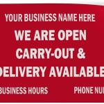 Decal Stickers Multiple Sizes We are Open Carry-Out & Delivery Available Cafe Restaurant Industrial Vinyl Safety Sign Label Restaurant & Food Design Only 20x14Inches