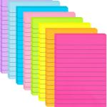 (8 Ps) Lined Sticky Notes 4x6 in Post, 8 Colors Self Sticky Notes P Its, Bright Post Stickies Colorful Big Rectangular Sticky Notes Ruled Stickies for Office, Home, School, Meeting, 45 Sheets/p