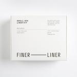 FINER LINER Small Bin Liner Kit, Includes 1 Refillable Dispenser & 4 rolls of unscented trash bag liners (40 count total), Fits up to 3 gallon small trash cans