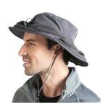 He Net Hat for Men Women Safari Sun UV Protection Hat with Netting Net Mesh Bug Cap Outdoor Fishing Hiking Gardening Bucket Dark Gray