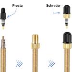 26 Pieces Presta Valve Core Repair Kit，Tubeless Valve&Presta Valve Caps；Valve Core Removal Tool and apter with Black Tire Valve Caps
