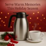 Heritage66 Thermal Coffee Carafe with Cleaning Brush – 68 oz (2 L) Vacuum Insulated Stainless Steel Beverage Dispenser, Keeps Drinks Hot 12 H/Cold 24 H, Ideal for Home, Office & Parties