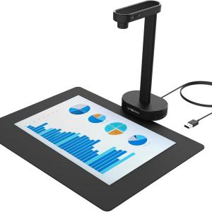 VIISAN 16MP Portable Document Scanner Camera, A4 Capture, USB Document Camera with Deskewing, Multi-Page Scanning, Pocket Book Scanning, OCR & TTS, Compatible with Windows & macOS