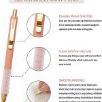 Linbsunne Ballpoint Pens Black Medium Point 1mm Pen with Super Soft Grip Ball Point Pen for Men Women Retractable Pens (gold-12 pcs)