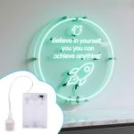 2pcs Portable Battery Pack for 5V LED Neon Sign, Power Supply Battery Box Converts USB Neon Lights to Battery-Operated for Home Office Outdoor Use