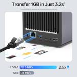 Yxk Zero1 2-Bay Desktop NAS, Maximum 60TB (Diskless), User-Friendly Home NAS Storage, Private Security & Remote Access, Silent, 4GM RAM, 2.5GbE Port, 4K HDMI, Network Attached Storage