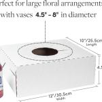 Holiday Designs - Pop-Up Florist Delivery Box, Heavy Duty Corrugated Cardboard Vase Boxes for Secure Floral Arrangements During Transport, 12 x 10 x 4.5 (Extra Large - 10 Pack)