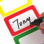 Colorful Plain Name Tag Labels 200 Stickers Name Tag Stickers 3 1/2 X 2 1/4 Name Labels for Office, Meeting, School and Home